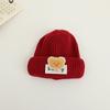 Chapéu de Lã Tricotado Quente de Inverno Unisex Baoqiu Etiqueta de Urso Fofo Super Fofo Capuz com Proteção para Orelhas Vento ao Ar Livre Tendência