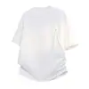 Camiseta de Manga Curta para Homem, Marca da Moda, Verão, Caimento Solto, Manga 3/4, Novo Modelo 2026, Estilo Celebridade da Internet, Top Simples Estampado