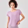 Roupas Esportivas de Yoga Tops para Mulheres Nova Camiseta Slim de Manga Curta Pilates Corrida Treinamento Solta Secagem Rápida Roupas Fitness