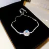 Pulsera redonda de circonita cúbica transfronteriza europea y americana, una pieza lujosa y discreta con un toque de alta gama, perfecta para el uso diario y versátil para cualquier atuendo