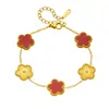 Dongguan Titânio Aço Flor de Cinco Folhas Joia Conjunto de Três Peças de Alta Qualidade Flor de Cinco Pétalas Brincos Pulseira Colar Conjunto Que Não Desbota para Mulheres