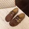 Zapatos Mary Jane para mujer, colección de otoño, estilo retro, 2026, zapatos planos de caña media para mujer, gamuza, estilo nuevo, mocasines