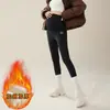 Leggings de maternidad para otoño e invierno, pantalones de tiburón con forro polar, pantalones de maternidad talla grande, estilo primavera y otoño, pantalones largos gruesos con soporte para el vientre para yoga