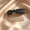 Pente Presilha de Cabelo com Bolinhas Estilo Coreano e Japonês, Presilha de Franja Sem Costura, Pente Presilha para Testa, Acessório de Cabelo Lateral com Toque de Luxo