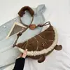 Bolsa de Felpa de Dibujos Animados Linda, Bolso de Hombro Tipo Dumpling con Combinación de Colores de Moda, Nuevo Bolso para Mujer 2025, Bolso Cruzado Casual