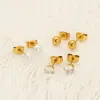 Pendientes de Acero de Titanio Acero Perla Zirconia Cuentas de Acero Transfronterizos para Mujer Nicho Europeo y Americano Versátiles Lujo Ligero Pendientes de Gama Alta Venta al por Mayor