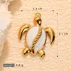 Acero Inoxidable Transfronterizo Colorido Gota de Aceite Concha Estrella de Mar DIY Colgante Pequeño Femenino Vacaciones Tortuga Pez Caracola Pendientes Colgante