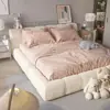 Cama Moderna Minimalista Estilo Ins Nube Esponjosa para Dormitorio Principal, Cama de Bodas para Niñas, Cama de Piso Color Crema Estilo Francés para Uso Doméstico