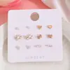 Uñas de Hueso de Oreja Mini Micro Diamantes de Imitación Europeas y Americanas Transfronterizas Uña de Oreja Flor de Cruz Azul Accesorios para Oreja traje Joyería para Piercing