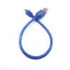 Cable adaptador de datos USB 3.0 a Mini USB línea de transmisión de datos azul transparente