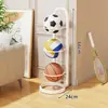Rack de Armazenamento de Equipamentos Esportivos e de Fitness Rack de Armazenamento de Basquete Arte de Ferro para Casa Dobrável Artigo Esportivo Artefato de Armazenamento de Bolas