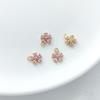Retenção de cor ouro 14K incrustado zircônia colorida pequena flor de pessegueiro cinco pequenas flores pingente DIY brincos pulseira joia pingente