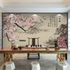 Fondo de Pantalla para Sofá Nuevo Chinoiserie 2025 Sala de Estar TV Estudio Pared de Fondo Tela Mural de Oficina Estilo Nuevo