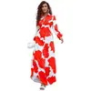 Vestido Camisa de Moda para Mujer con Estampado de Solapa Única y Abertura, Falda Larga, Comercio Exterior de Amazon Primavera 2022