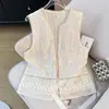 Cardigan Elegante de Alta Qualidade para Mulheres de Meia-Idade, Novo Estilo Chinês Oriental Retrô com Bordado de Renda, Colete Tang Suit Melhorado Estilo Étnico