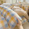 2026 nuevo juego de ropa de cama de cuatro piezas estilo fresco, terciopelo de leche impreso, 200g engrosado