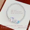 Pulseira de Prata 999 Desenho Coelho Inseto Pulseira de Pé de Prata Fofa para Crianças Bebês Contas de Transferência Presente de Aniversário