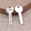 11X27Mm 1.1g Plata Antigua Zakka Aleación de Zinc Accesorios Colgante de Llave de Amor