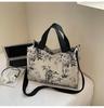 2025 Moda Viaje de Negocios Viaje de Compras Bolsa de Mano Tote de Gran Capacidad Bolso de Hombro con Estampado de Bambú para Mujer