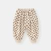 Pantalones Gruesos Invierno para Niños y Niñas con Forro Polar Ropa Infantil Bebé Estilo Coreano Bombachos Sueltos Pantalones de Lunares con Estilo