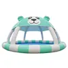 Alberca inflable con carpa, diseño de caricatura, para niños y adultos, tina de natación exterior de PVC engrosado con tobogán