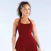 Nuevo Chaleco Deportivo Transversal Europeo y Americano Sin Costuras de Yoga Espalda Descubierta con Cuello Halter Moldeador Corporal Antiexposición para Mujer