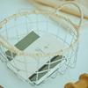 Cesta de armazenamento trançada binaural nórdica A5L, cesta de armazenamento trançada com arame, sala de estar, armazenamento de artigos diversos, mesa de trabalho, tecelagem conveniente