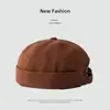 Sombrero retro de terrateniente desgastado para hombre, otoño e invierno, casual, personalidad, algodón, cálido, protección contra el frío, elegante, matón, color sólido, gorra sin visera