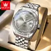 Reloj Marca Oulisi Modelo Nuevo Más Vendido Reloj Dorado con Calendario Reloj de Cuarzo Impermeable Luminoso Reloj para Hombre Reloj para Hombre