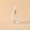 Veia de prata 30ml frasco conta-gotas de ombro reto e fundo redondo solução estoque de essência frasco de vidro rosa semitransparente frasco de viagem para dividir óleo essencial