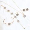 Conjunto de cinco peças CDD zircônia dupla face flor de ameixa frittillary trevo de quatro folhas colar brinco pulseira anel pulseira fornecimento de comércio exterior