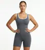 Conjunto sin costuras a prueba de golpes Zherun Mono aéreo Ropa para correr y fitness Bloqueo de color Conjunto de yoga Ajustado de baile Conjunto acanalado para mujer