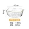 Criativo Ins Japonês Martelado Vidro para Lavar Chá Fruta Irregular Sobremesa Salada Transparente Desenho Borda Dourada Tigela Atacado