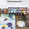 Caixa de Armazenamento de Tintas, Organizador de Tintas, Rack de Armazenamento para Tintas de Artesanato, Prateleira de Armazenamento para Tintas a Óleo e Aquarela com Compartimentos