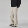 Pantalones Casuales Nuevos para Hombre Otoño 2026, Estilo Old Money, Texturizados, Diseño de Marca de Moda, Pantalones Rectos Holgados, Color Albaricoque