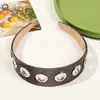 Qiyue Transfronterizo Nuevo Estilo Ins Anillo Metálico Tela Diadema de Ala Ancha Retro Versátil Diadema de Color Sólido Pinza para el Cabello Antideslizante