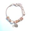 Pulsera de Imitación Púrpura de Ensueño Estilo Pan Pulsera de Cristal de Verano con Corazón Incrustado de Diamantes Regalo Estilo Fresco y Dulce