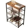 Estante de Zapatos de Hierro Simple de Múltiples Capas de Pie Gabinete de Zapatos Estante de Almacenamiento para Pasillo de Casa Entrada Estante de Almacenamiento en Capas de Alto Valor