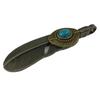 Punk Hip-Hop Retro Billetera Hebilla Billetera para Llaves Hebilla Decoración Nuevo Versátil Colgante Zafiro Pluma en Stock