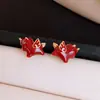 Pendientes de plata de ley S925 estilo coreano de lunares con lazo 2026 nuevos de moda populares versátiles de alta gama hermosos pendientes para mujer