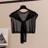 2025 Nuevo Chal Prendas de Abrigo Moda de Verano Seda de Hielo Delgado Enfriador de Aire Envoltura para Hombro Bufanda Capa Pequeña para Mujer Tendencia