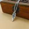 Nova Moda Generosa Seiko Personalidade Cruz Pingente Casal Oco Esculpido adaga de baioneta Prata Esterlina S925