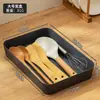Bainabang Primera Temporada Condimento Escurridor Dividido Utensilios de Limpieza para Fregadero Caja de Almacenamiento Vajilla de Cocina Almacenamiento de Acabado Caja para Palillos