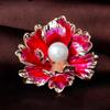 Broche de flor de peônia pérola nobre estilo chinês pin de alta qualidade acessório para gola de cheongsam feminino pino de fivela