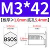 Yishenglong Pernos Remachables para Agujero Ciego de Acero Inoxidable Tuercas Remachables Placa de Presión Hexagonal Rosca Bsos-M3M4