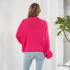 Suéter de punto suelto con mangas abullonadas y bordado tridimensional de flores para mujer, estilo industrial pesado, otoño e invierno, estilo europeo y americano.