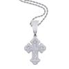 Hip-hop Nuevo Colgante de Circonita Cruz Suministro Transfronterizo 17 mm de Ancho Ilimitado Cruz Circonita Collar de Moda para Hombre