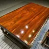 Mesa de Chá Okan de Madeira Maciça Placa Grande Estilo Chinês Mesa e Cadeira de Escritório para Chefe Combinação de Troncos