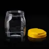 Garrafa de plástico PET pote de boca larga para aveia, nozes, doces, lanches, embalagem plástica para alimentos, potes selados personalizados