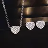 Conjunto de Joias Rakol Amazon com Zircônio Inlaid em Cobre Amor Duas Peças Colar Brincos Joias Clássicas da Amazon para Mulheres